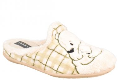 Παντόφλες γυναικείες | Υφασμάτινες | Υφαντίδης | 524188 | Μπεζ - Υφαντίδης - 